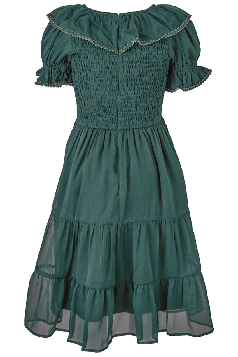Mini Gracie Dress in Emerald Chiffon - FINAL SALE-Mini
