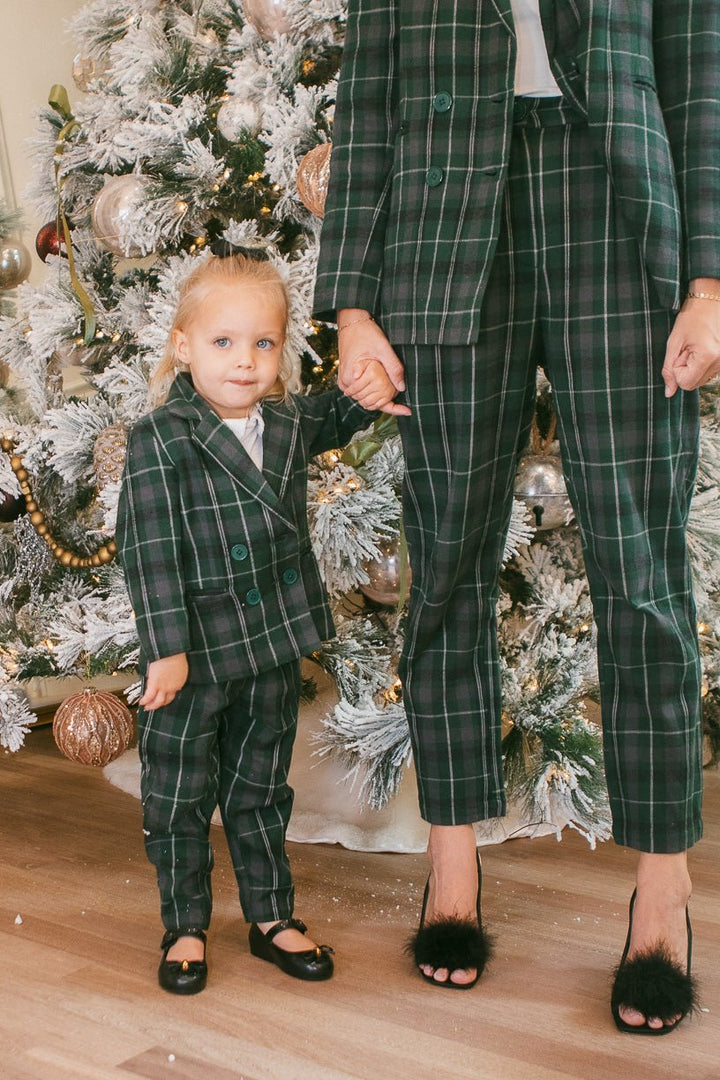 Mini Kennedy Power Suit in Green Plaid - FINAL SALE-Mini