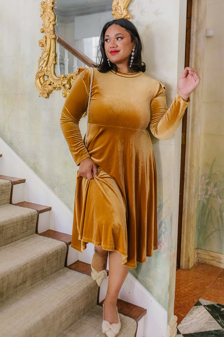 La La Lady Dress In Gold - FINAL SALE