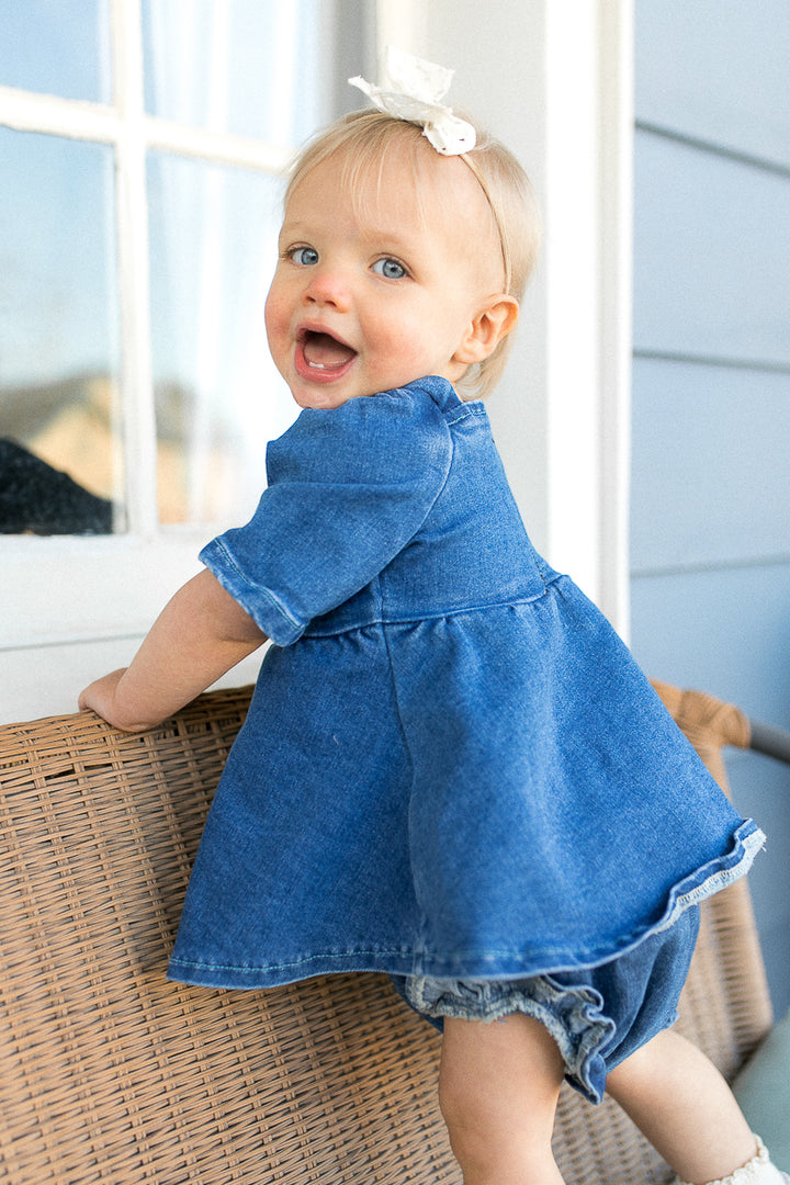 Baby Lindsay Dress in Denim - FINAL SALE