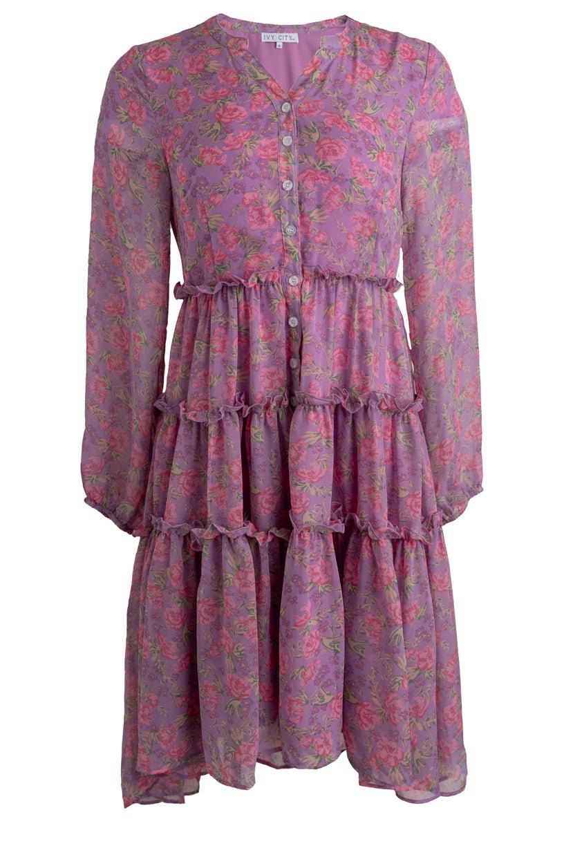 Lydia Dress in Pink Floral-Adult
