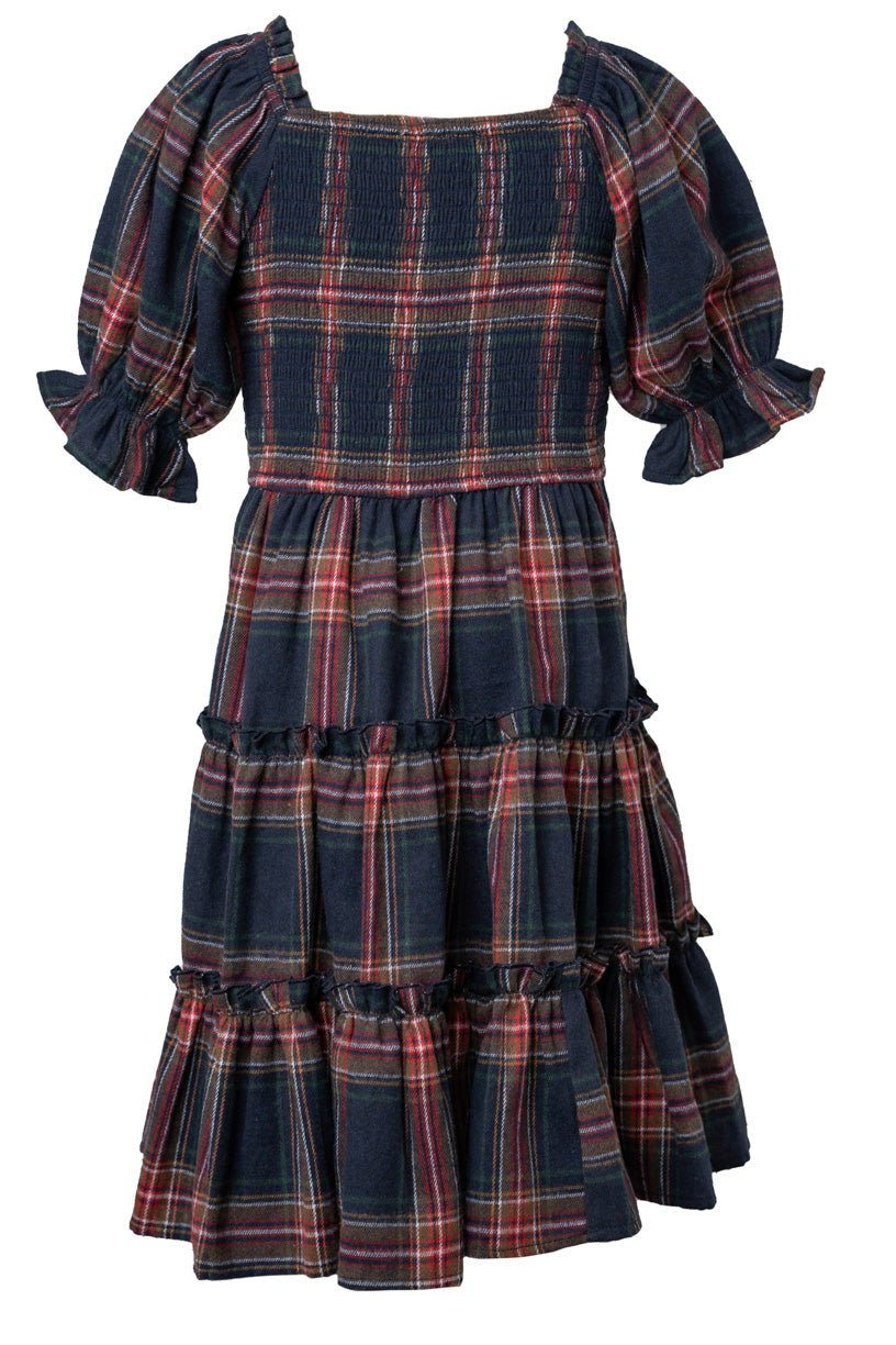 Mini Madeline Dress in Navy Plaid - FINAL SALE-Mini