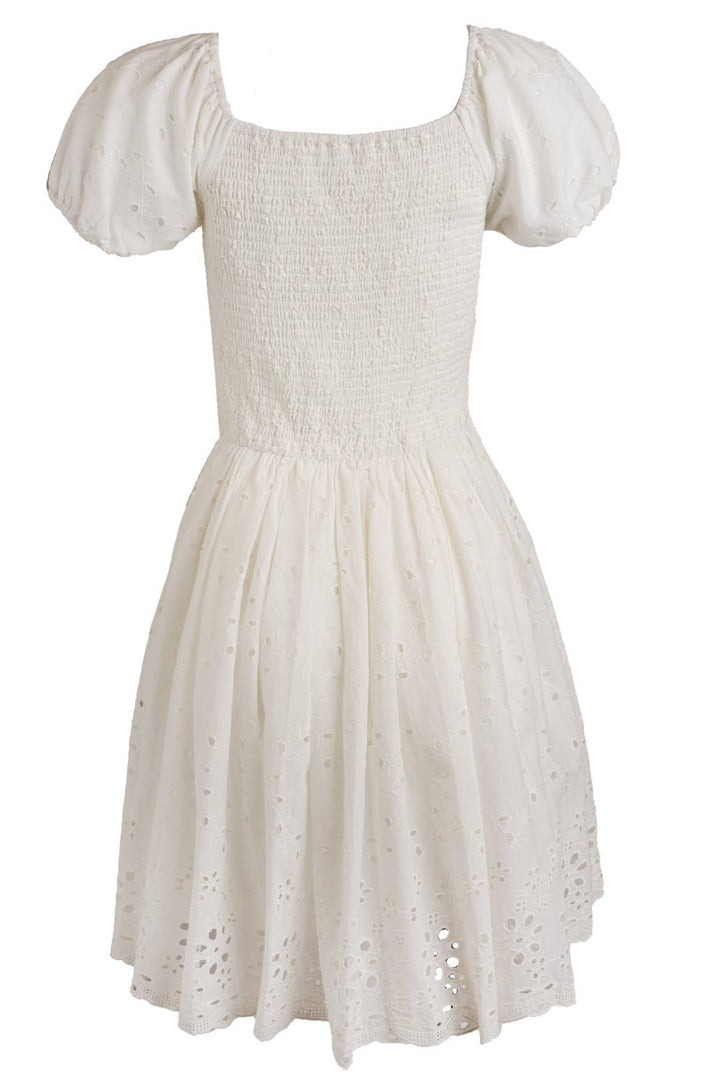 Marigold Dress in White Eyelet-Adult