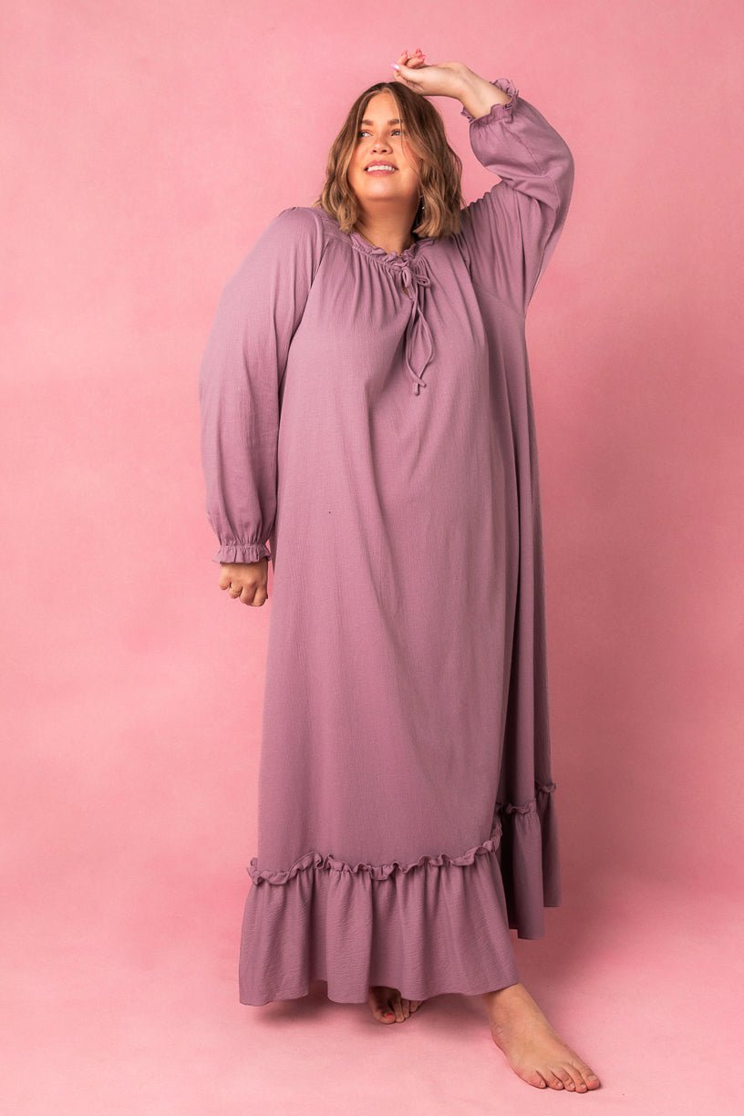 Petra Long Sleeve Night Dress in Purple