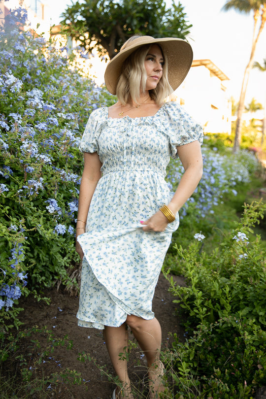 Rae Dress in Blue Floral