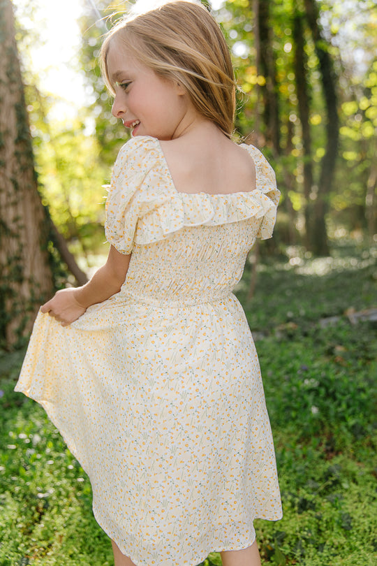Mini Rae Dress in Yellow Floral