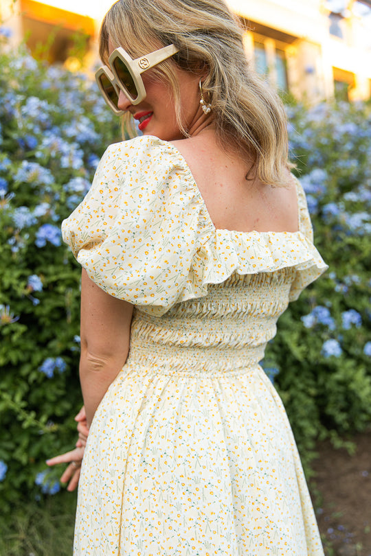 Rae Dress in Yellow Floral