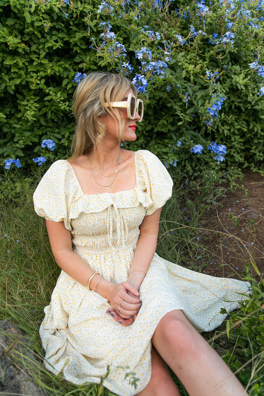 Rae Dress in Yellow Floral
