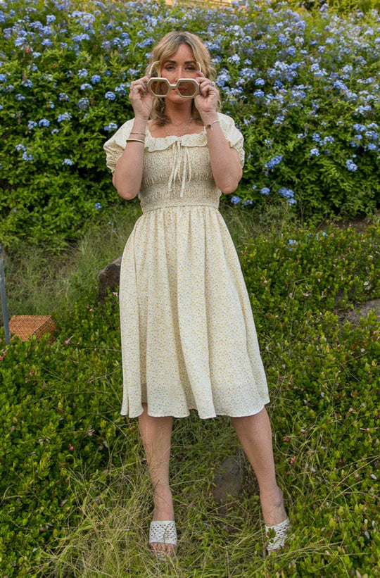 Rae Dress in Yellow Floral