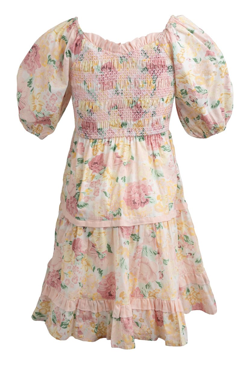 Mini Roselyn Dress in Pastel Floral-Mini
