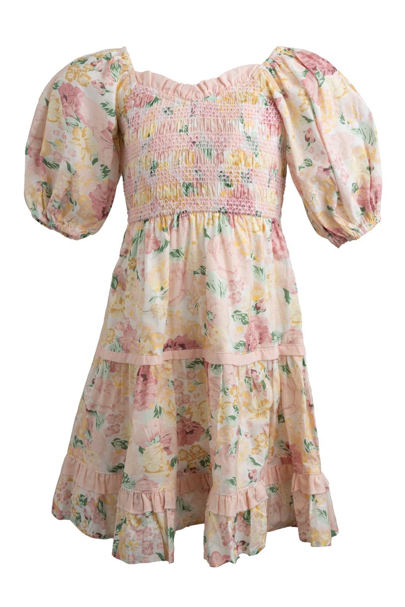 Mini Roselyn Dress in Pastel Floral-Mini