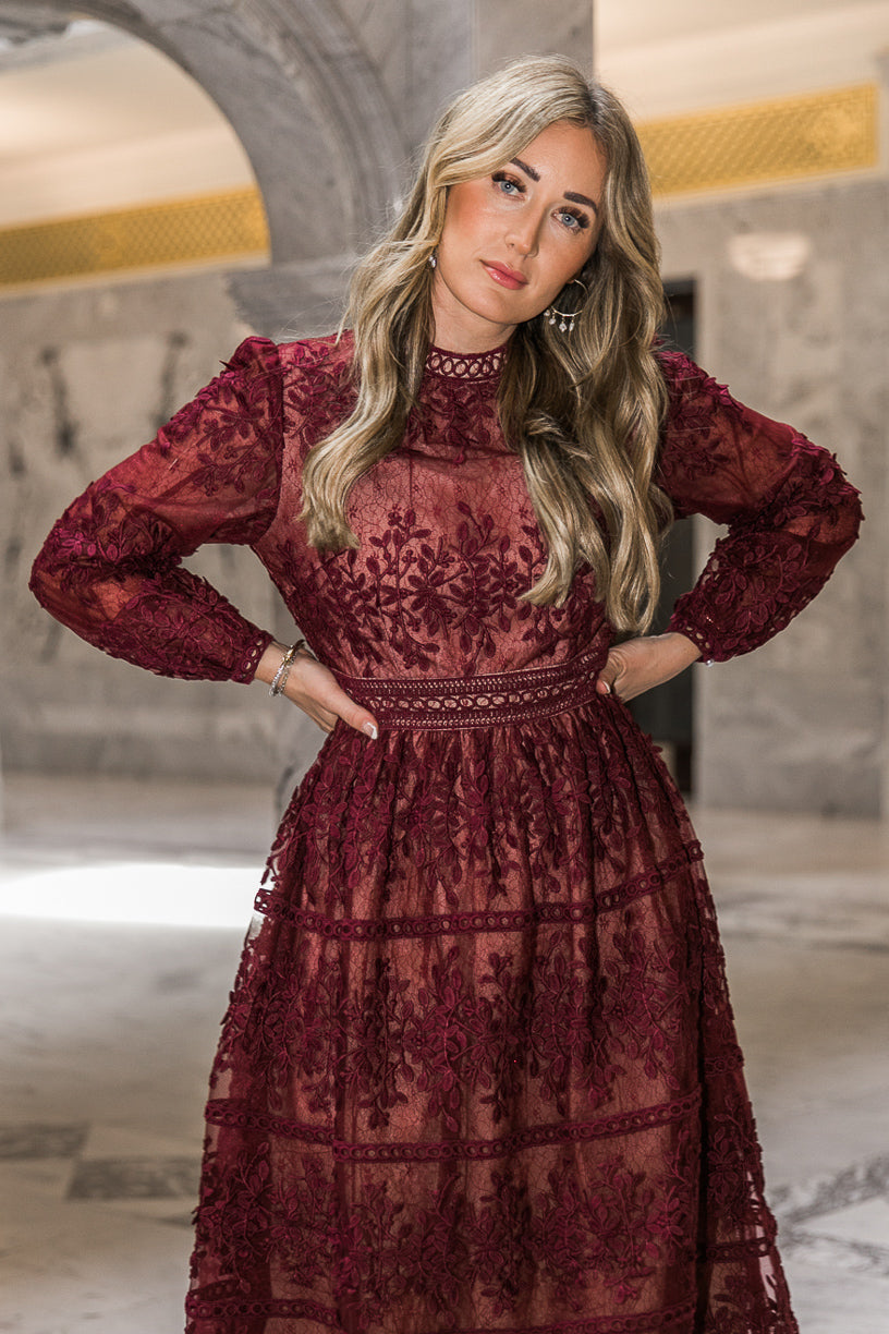 Sicily Dress in Wine - FINAL SALE
