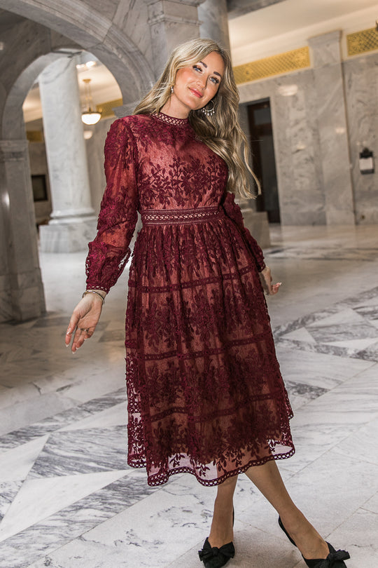 Sicily Dress in Wine