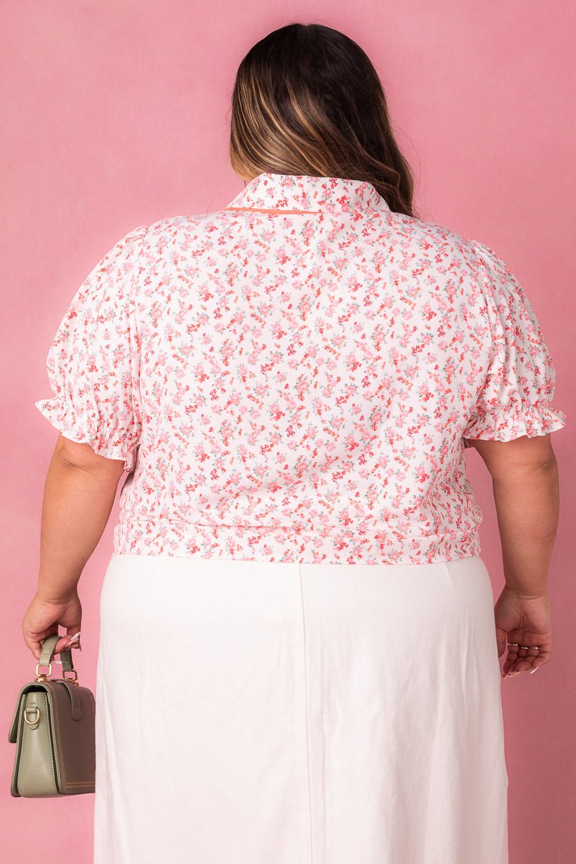 Sophia Blouse in Coral Floral - FINAL SALE