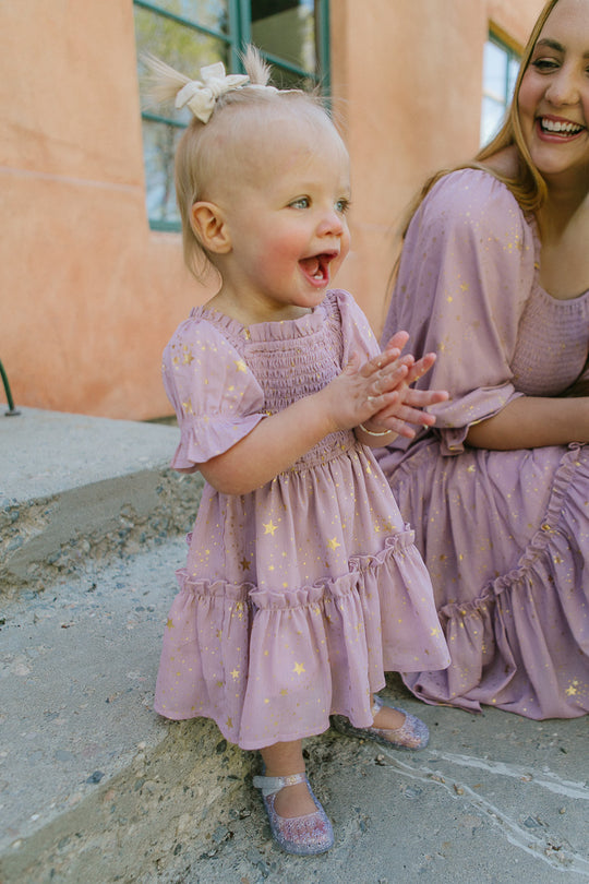 Baby Starry Nights Dress Set in Lilac