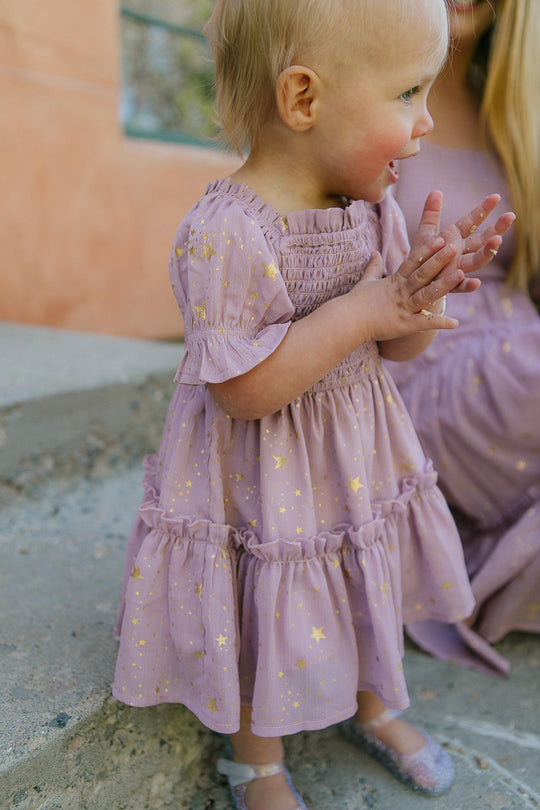 Baby Starry Nights Dress Set in Lilac