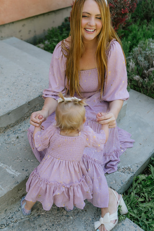 Baby Starry Nights Dress Set in Lilac