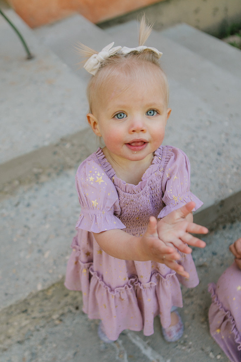Baby Starry Nights Dress Set in Lilac