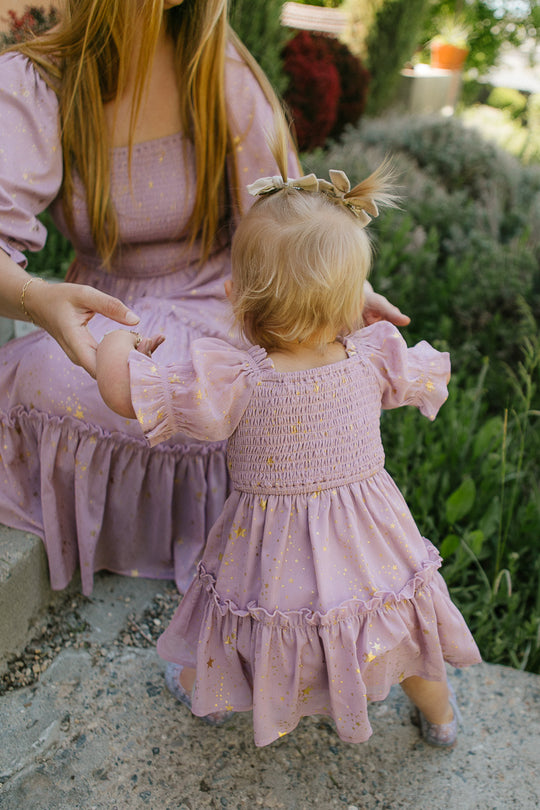 Baby Starry Nights Dress Set in Lilac