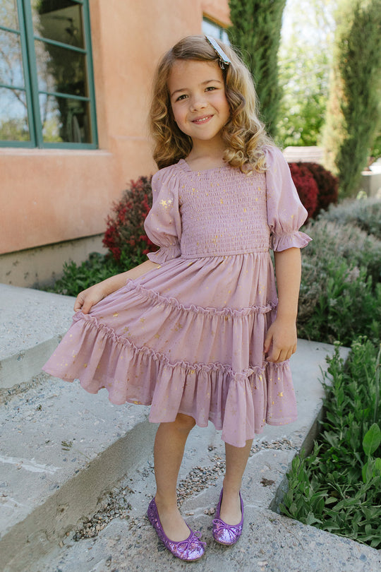 Mini Starry Nights Dress in Lilac