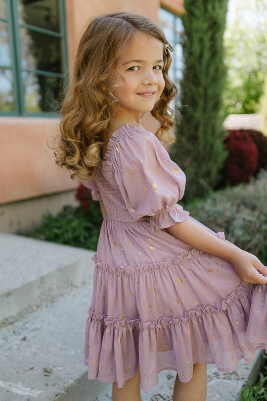 Mini Starry Nights Dress in Lilac