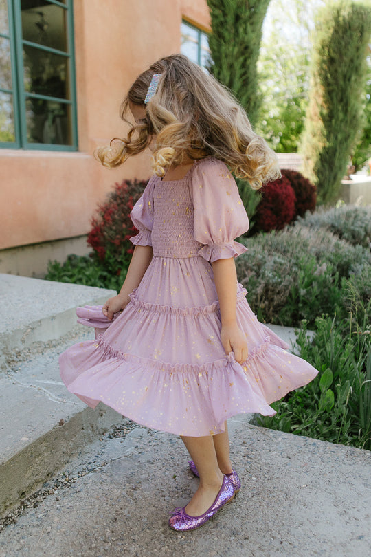 Mini Starry Nights Dress in Lilac