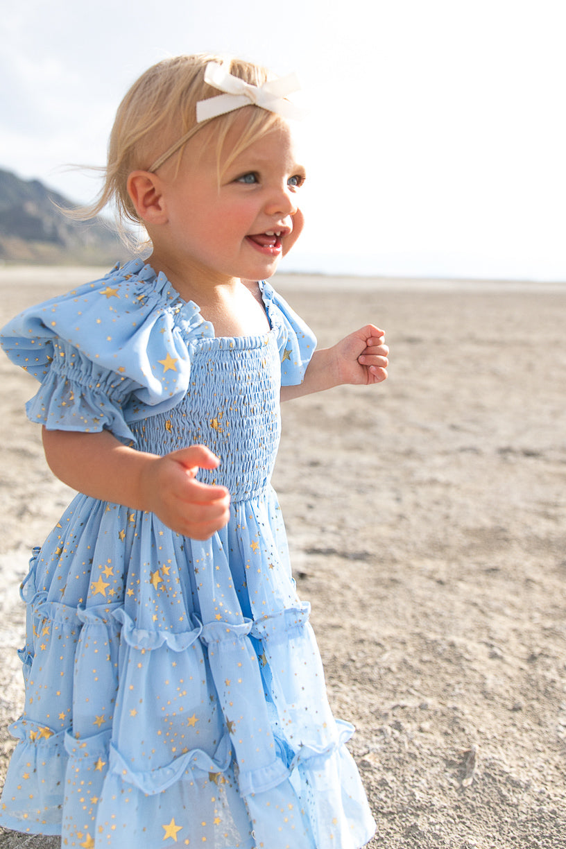 Baby Starry Nights Dress Set in Baby Blue