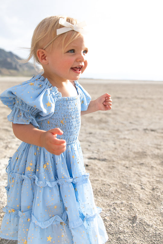 Baby Starry Nights Dress Set in Baby Blue