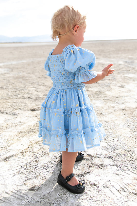 Baby Starry Nights Dress Set in Baby Blue