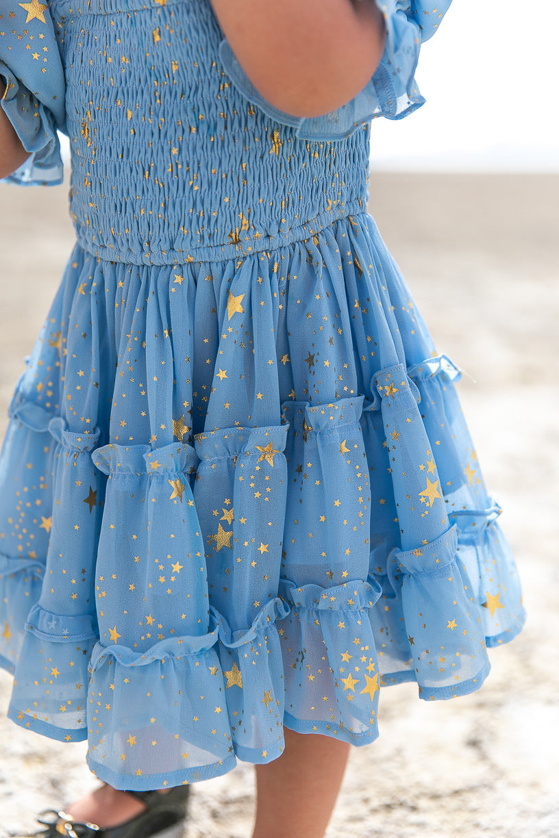 Baby Starry Nights Dress Set in Baby Blue