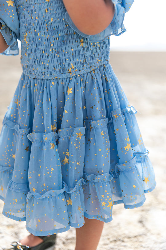 Baby Starry Nights Dress Set in Baby Blue