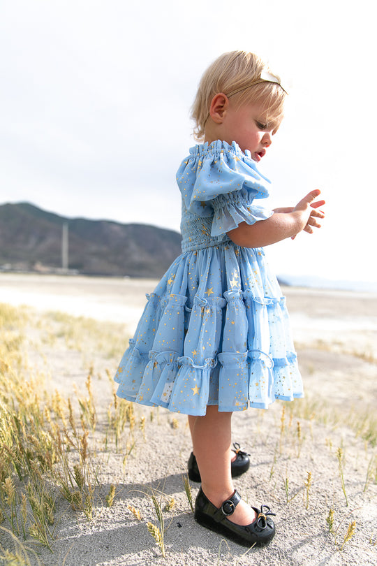 Baby Starry Nights Dress Set in Baby Blue