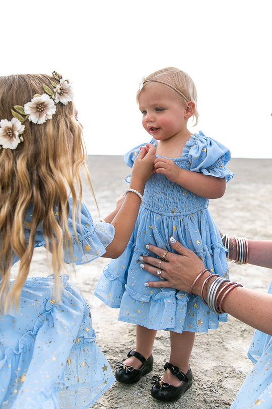Baby Starry Nights Dress Set in Baby Blue