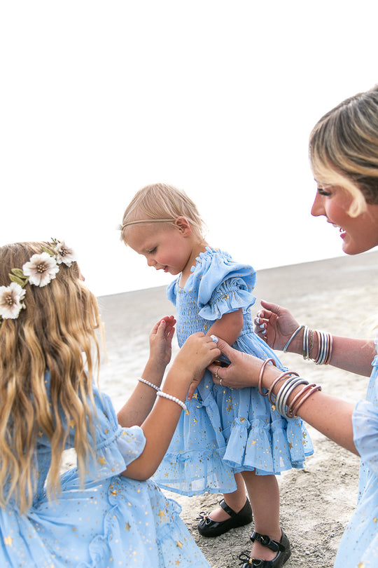 Baby Starry Nights Dress Set in Baby Blue