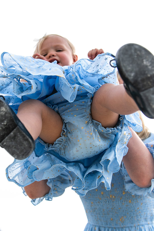 Baby Starry Nights Dress Set in Baby Blue