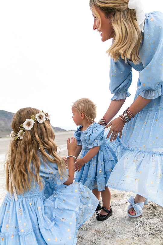 Baby Starry Nights Dress Set in Baby Blue