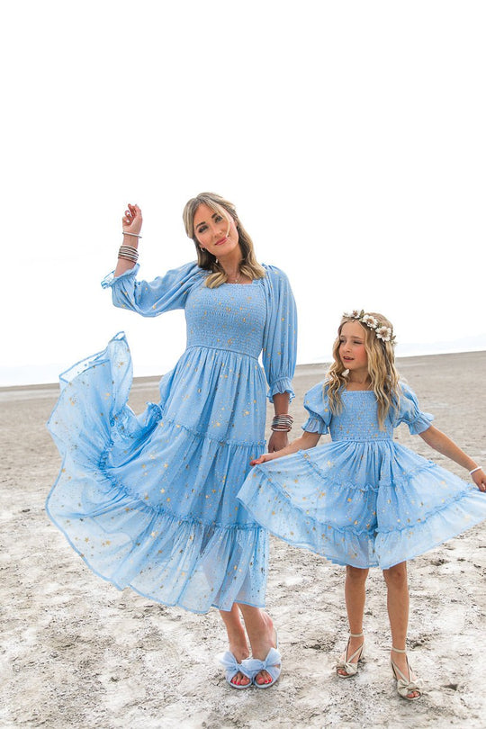 Starry Nights Dress in Baby Blue - FINAL SALE-Adult