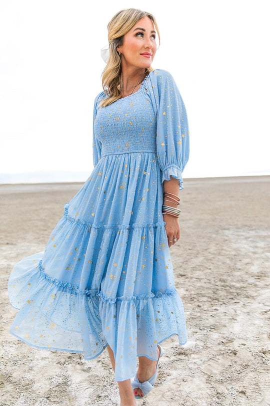 Starry Nights Dress in Baby Blue - FINAL SALE-Adult