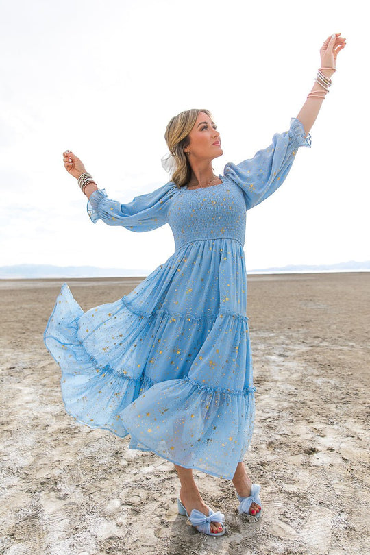 Starry Nights Dress in Baby Blue - FINAL SALE-Adult