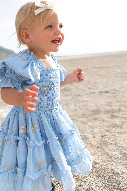 Baby Starry Nights Dress Set in Baby Blue