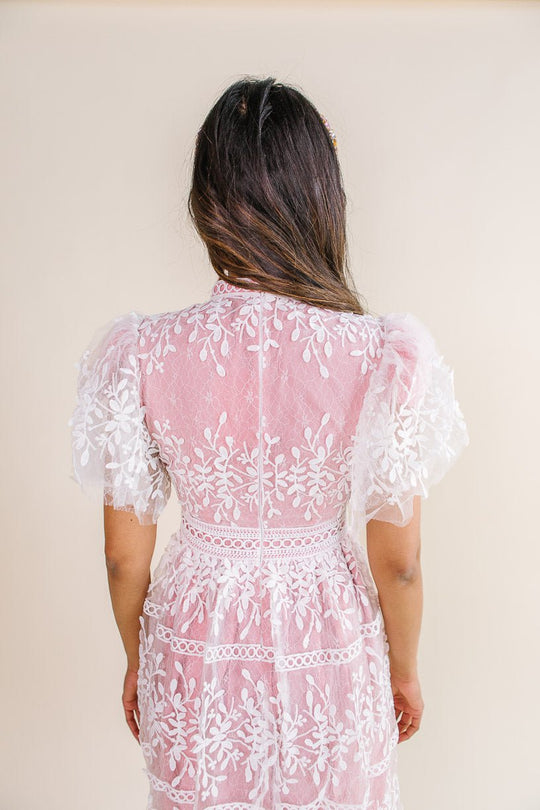 Sicily Dress with Flutter Sleeves in Pink - FINAL SALE-Adult