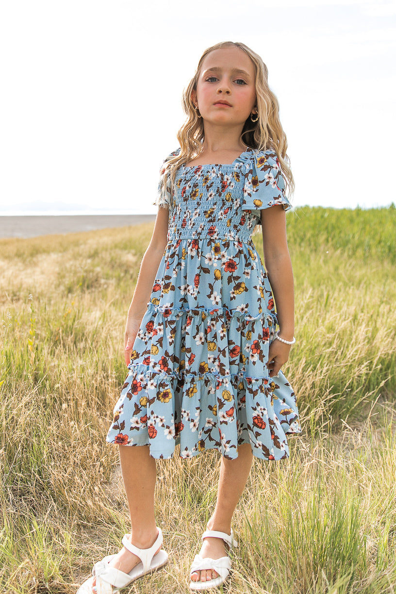 Mini Sweet Caroline Dress in Blue - FINAL SALE