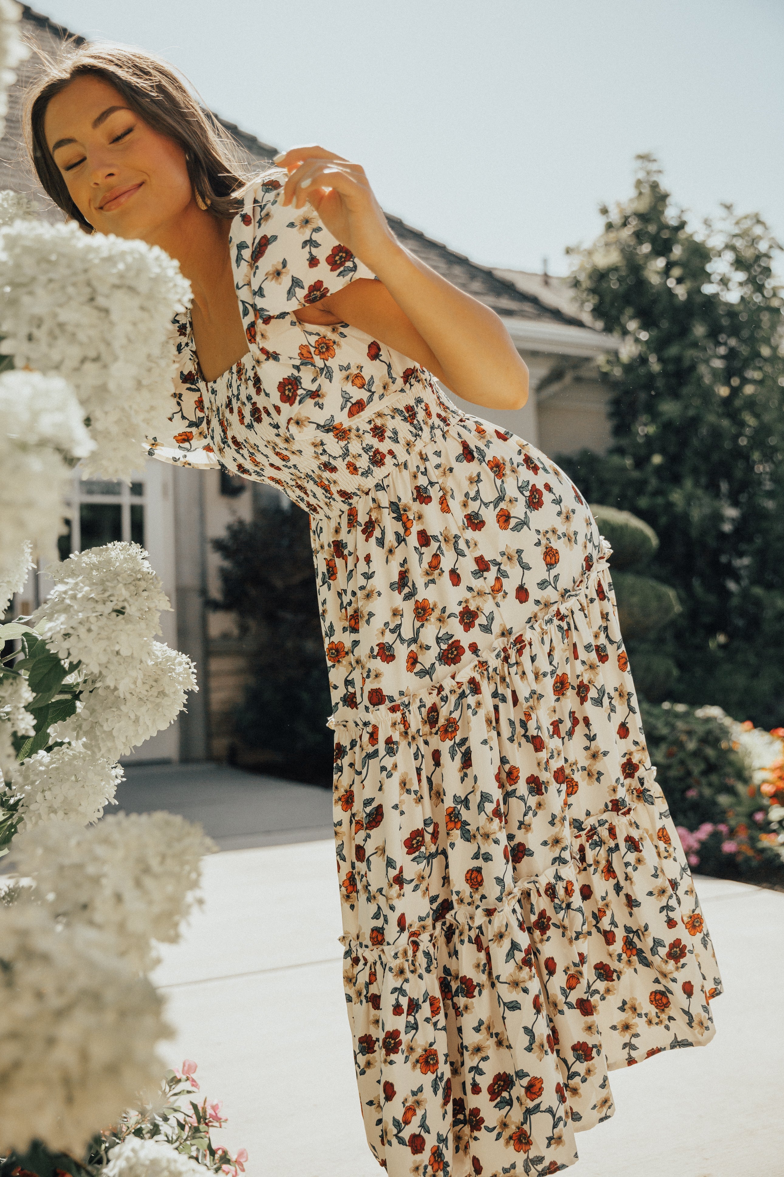 The Sweet Caroline Dress: 1970s Vintage Ivory Cream Turtleneck Wavy 2024 Embroidered Pastel Collar Sheer Chiffon Hippie Boho Cinched Waist Dress