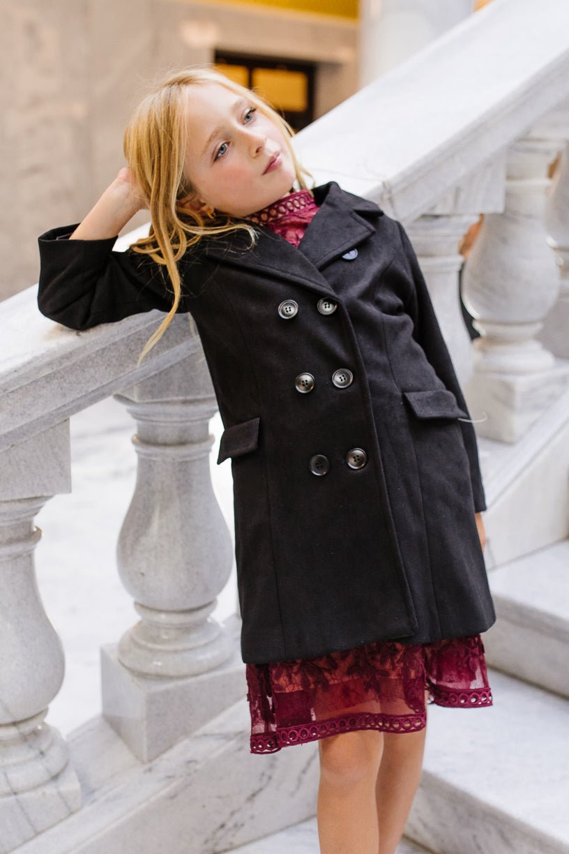 Mini Tabitha Coat in Black Suede - FINAL SALE-Mini