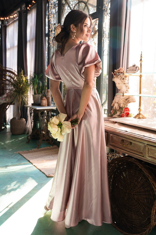 Tessie Dress in Blush-Adult