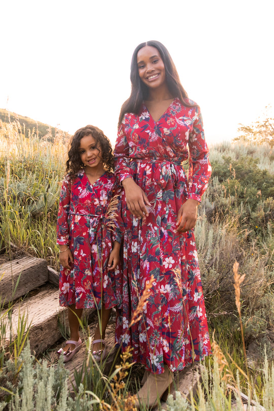 Laney Dress in Red Floral