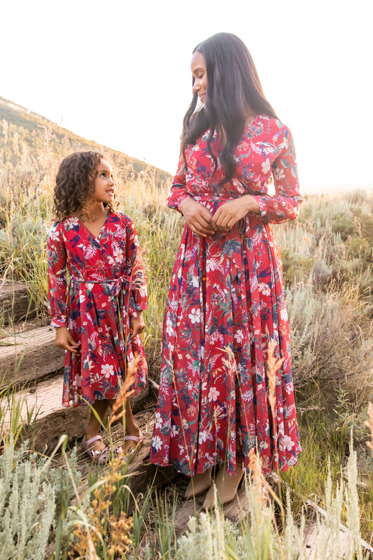 Laney Dress in Red Floral