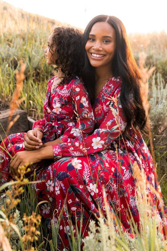 Laney Dress in Red Floral