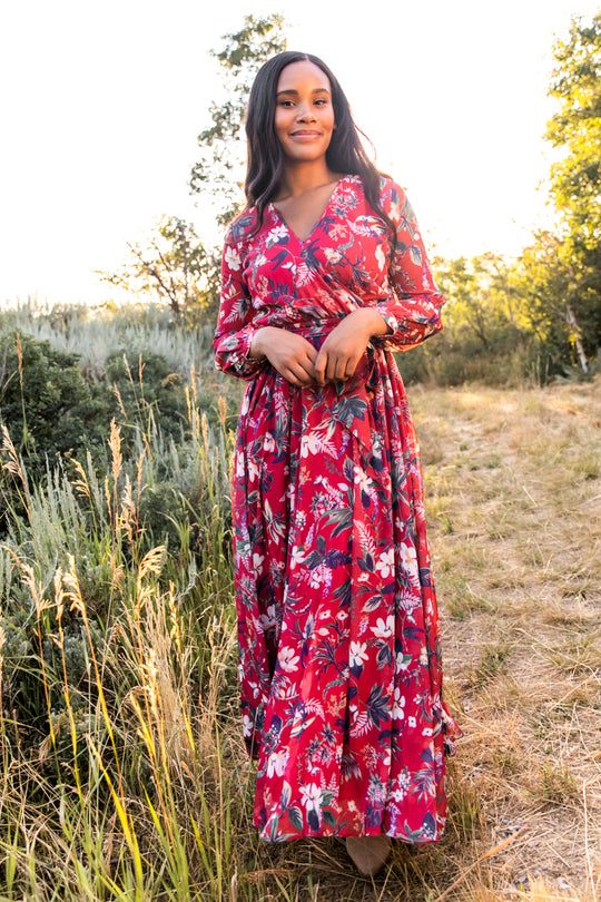 Laney Dress in Red Floral