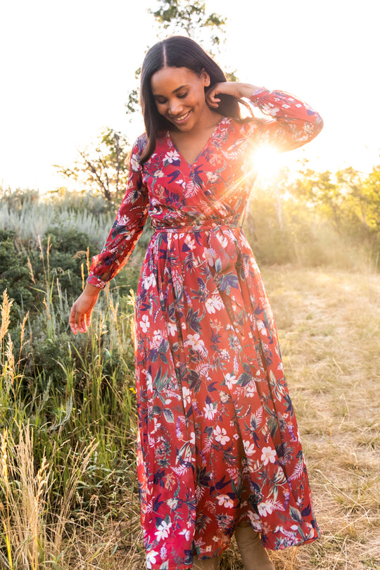 Laney Dress in Red Floral